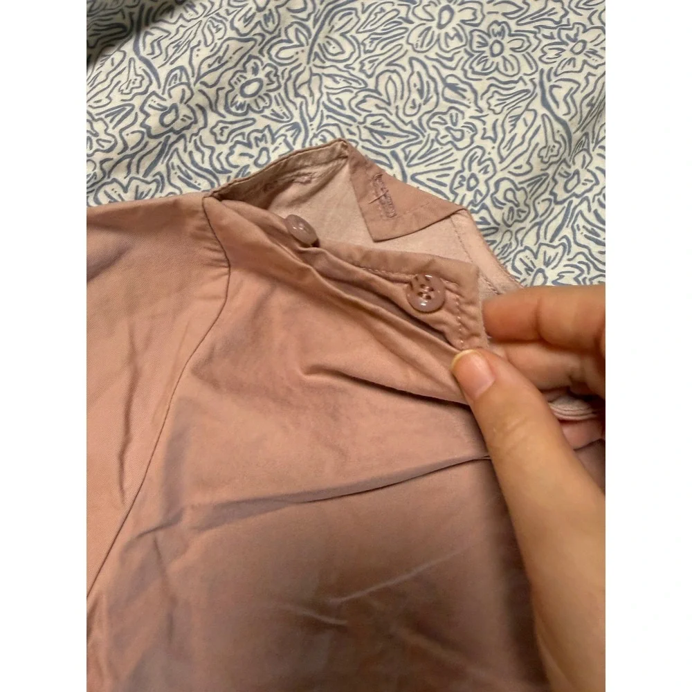 Whitlow & Hawkins Size 16 Girl Blouse Wooden Beads Short Sleeve Dusty Rose Pink
